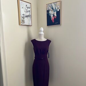 🆕 Antonio Melanie Elegant Purple Sleeveless Dress